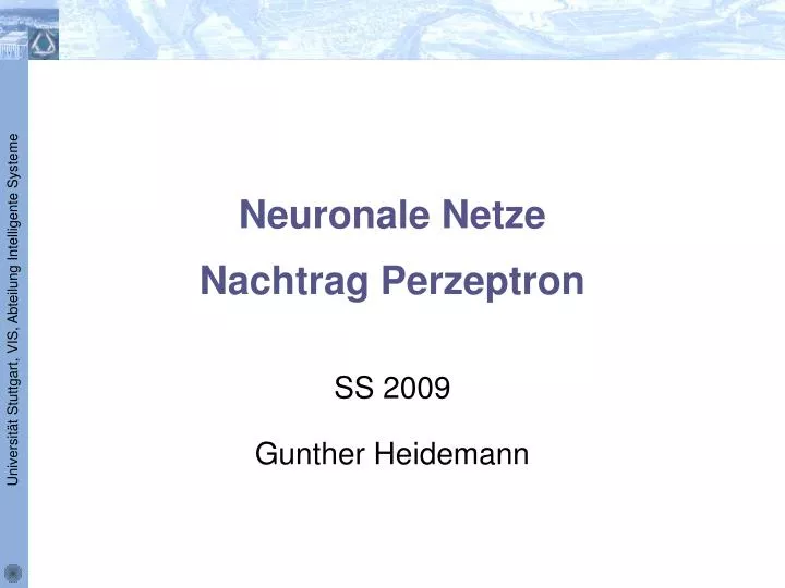 neuronale netze nachtrag perzeptron