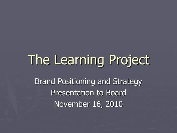the learning project