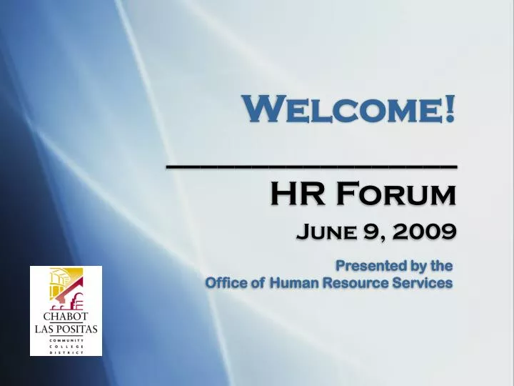 welcome hr forum june 9 2009