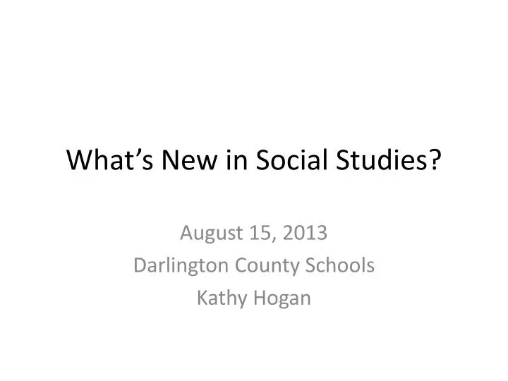 w hat s new in social studies