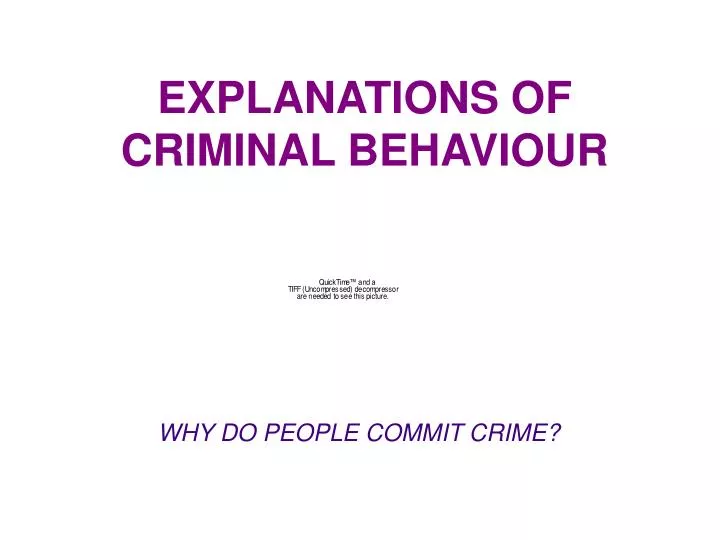 explanations of criminal behaviour