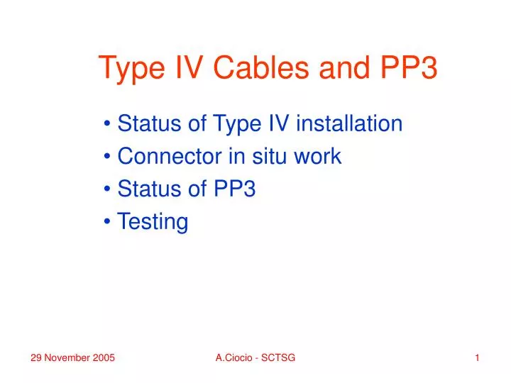 type iv cables and pp3