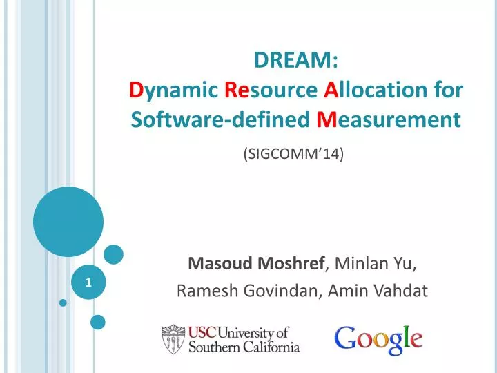 dream d ynamic re source a llocation for software defined m easurement
