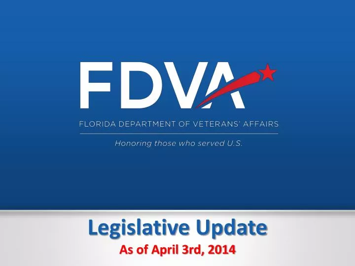 legislative update as of april 3rd 2014
