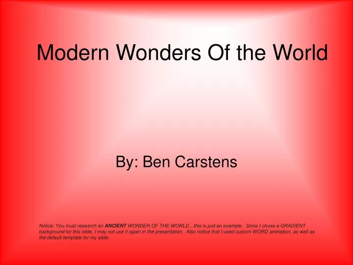 modern wonders of the world