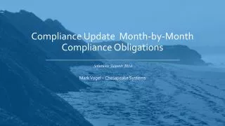 Compliance Update Month-by-Month Compliance Obligations
