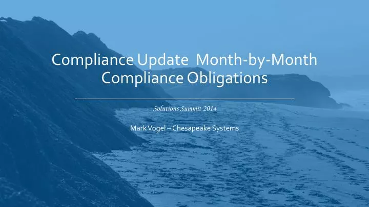 compliance update month by month compliance obligations