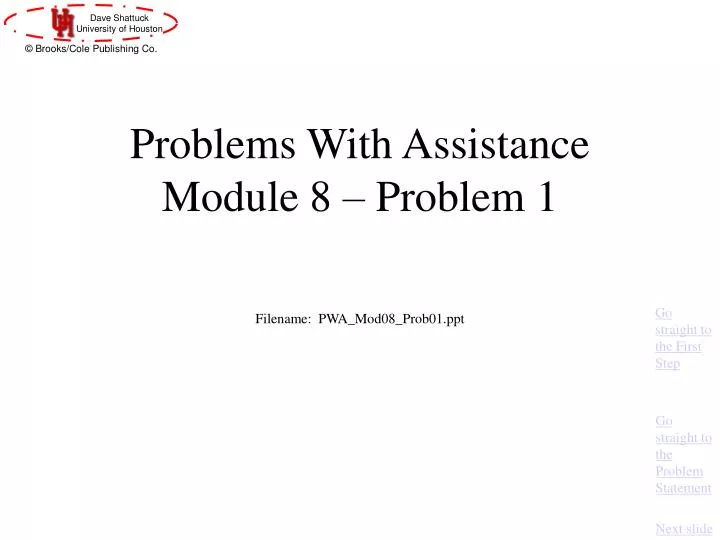 problems with assistance module 8 problem 1