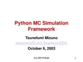 Python MC Simulation Framework