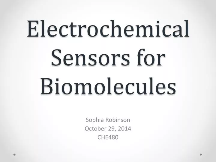 electrochemical sensors for biomolecules