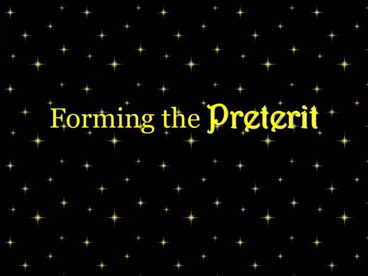 forming the preterit