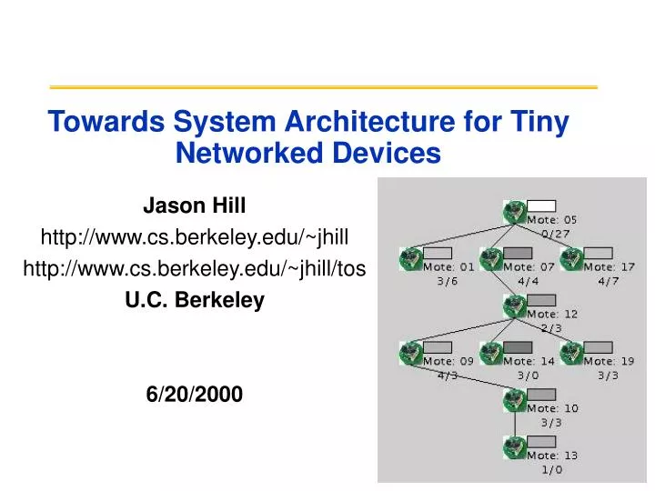 towards system architecture for tiny networked devices