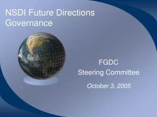 NSDI Future Directions Governance