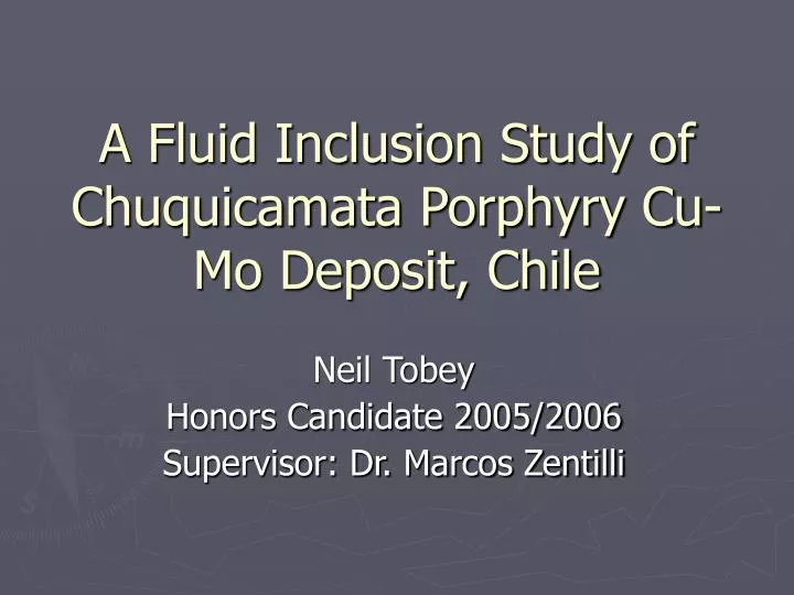 a fluid inclusion study of chuquicamata porphyry cu mo deposit chile