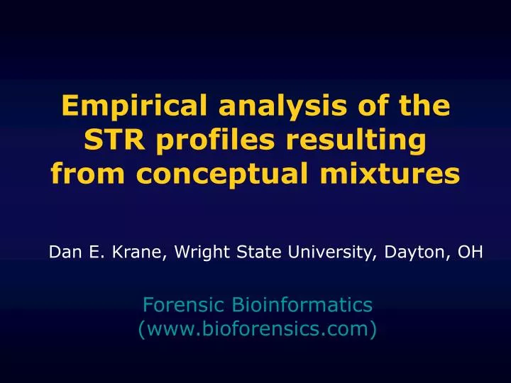 empirical analysis of the str profiles resulting from conceptual mixtures