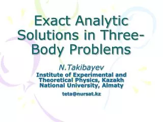 Exact Analytic Solutions in Three-Body Problems