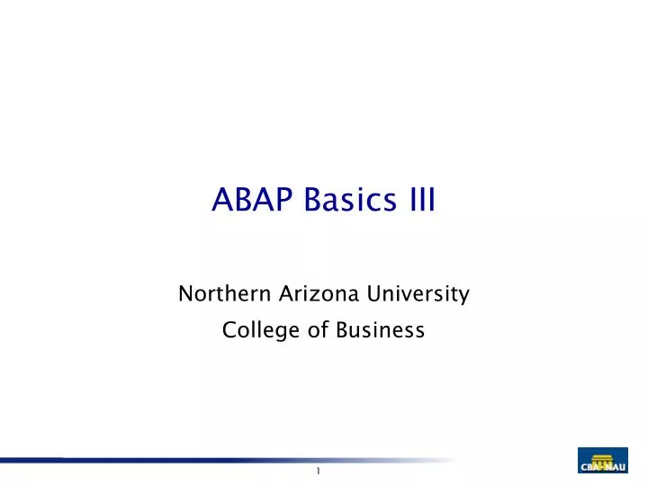 abap basics iii