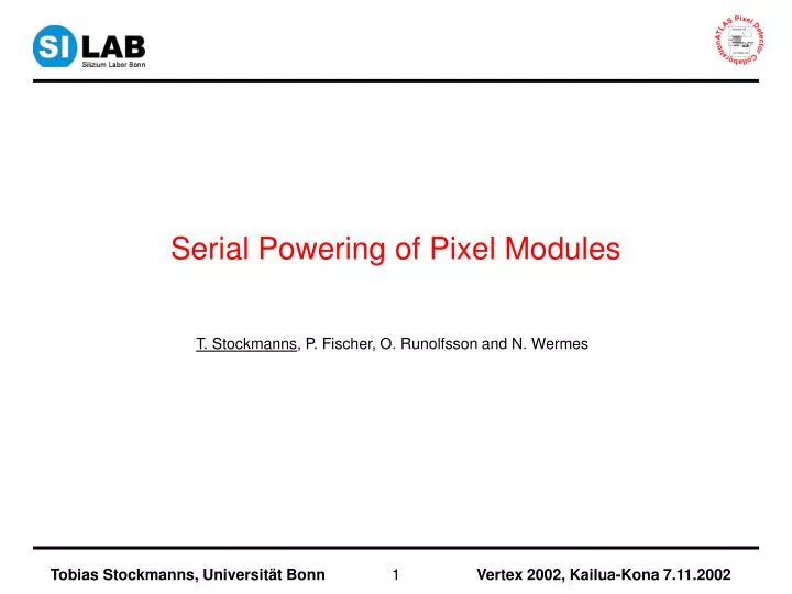 serial powering of pixel modules