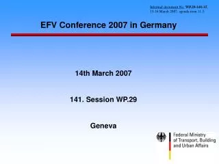 EFV Conference 2007 in Germany