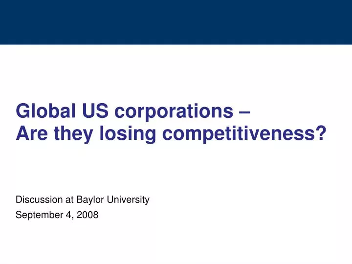 global us corporations are they losing competitiveness