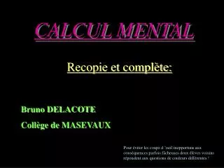 calcul mental
