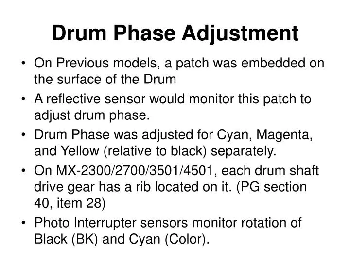 drum phase adjustment