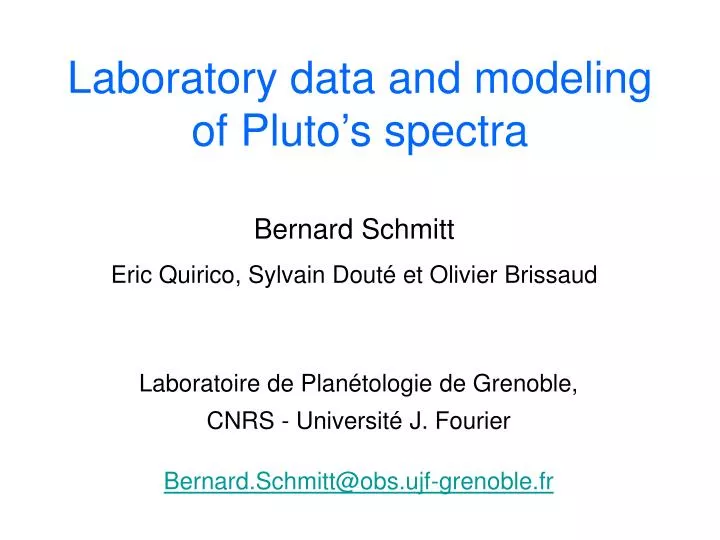 laboratory data and modeling of pluto s spectra