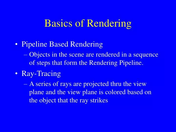 basics of rendering