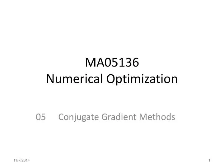 ma05136 numerical optimization
