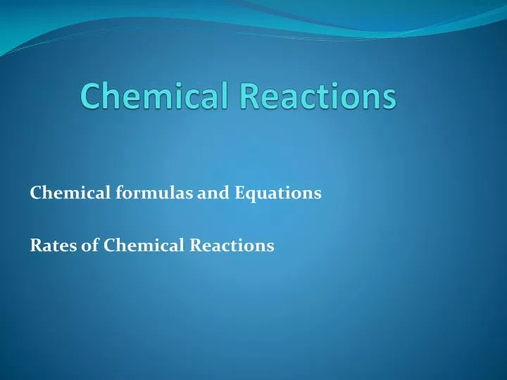 chemical reactions