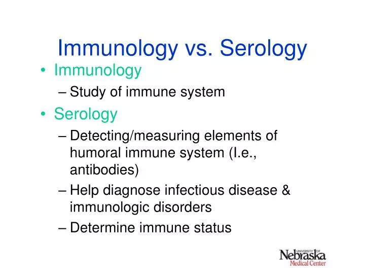 immunology vs serology