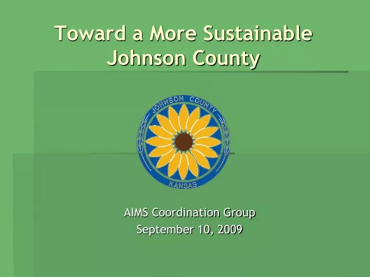 toward a more sustainable johnson county