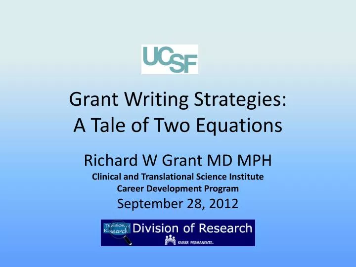 grant writing strategies a tale of two equations