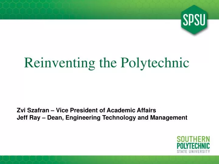 reinventing the polytechnic