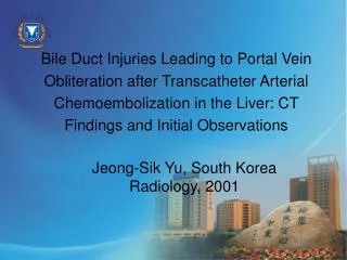 Jeong-Sik Yu, South Korea Radiology, 2001