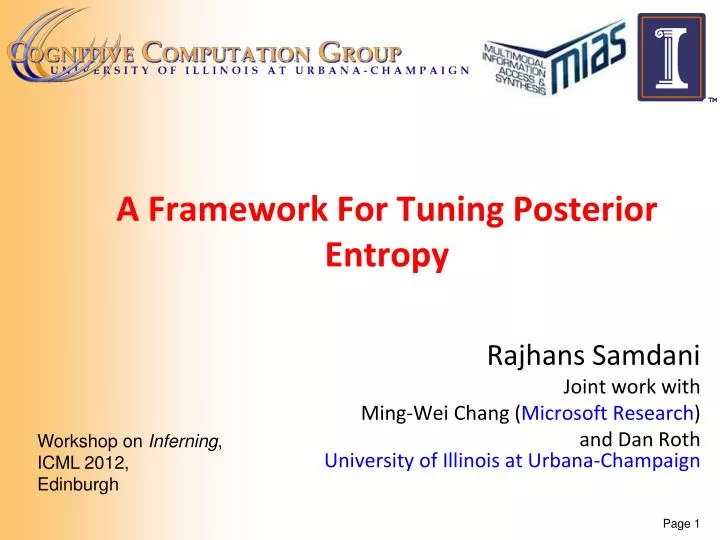 a framework for tuning posterior entropy