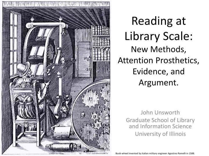 reading at library scale new methods attention prosthetics evidence and argument