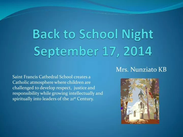 back to school night september 17 2014