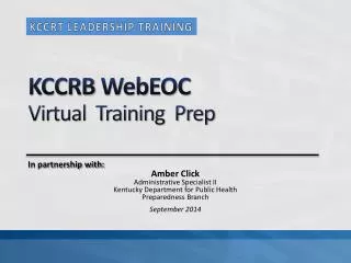 KCCRB WebEOC Virtual Training Prep