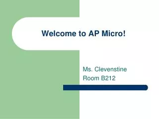 Welcome to AP Micro!