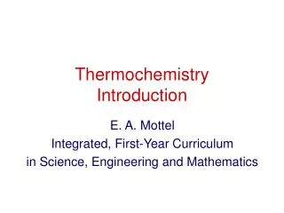 Thermochemistry Introduction