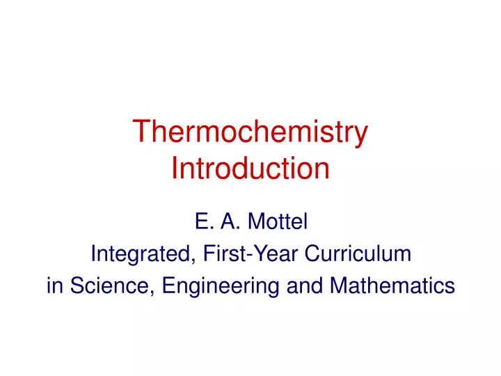 thermochemistry introduction