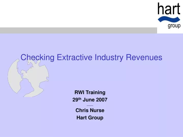 checking extractive industry revenues