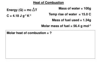 Heat of Combustion