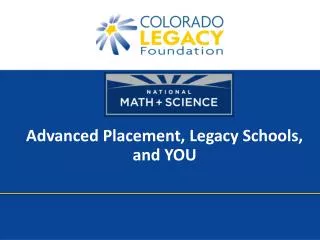 Advanced Placement, Legacy Schools, and YOU