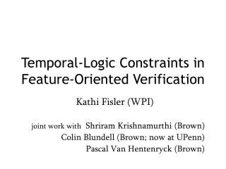 Temporal-Logic Constraints in Feature-Oriented Verification