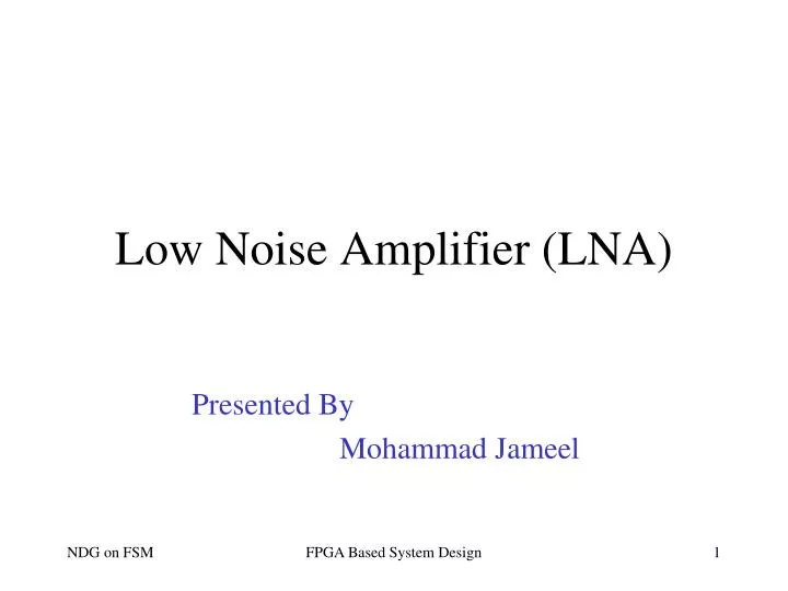 low noise amplifier lna