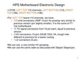 HPS Motherboard Electronic Design
