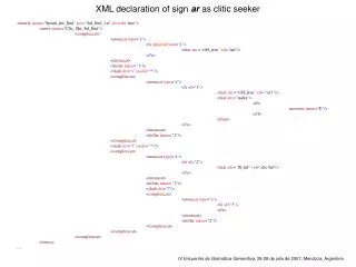 XML declaration of sign ar as clitic seeker