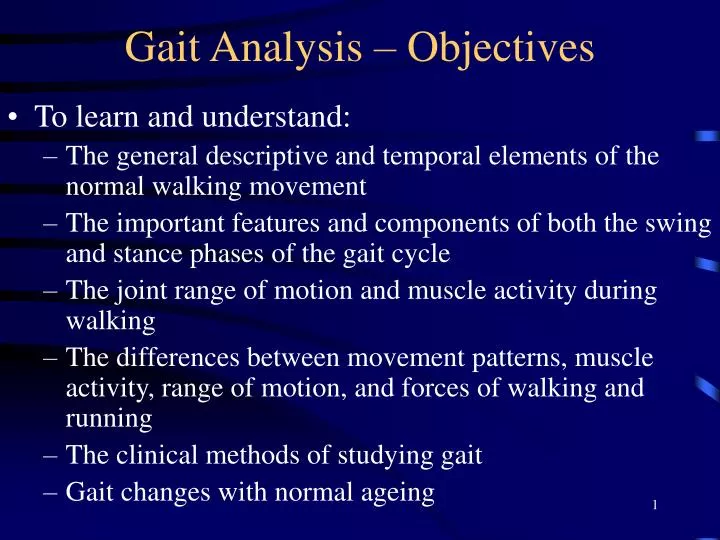 gait analysis objectives